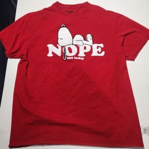 Peanuts Red Short Sleeve Tee with Snoopy Graphic